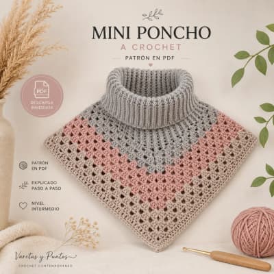 Patrón Mini Poncho a Crochet (PDF)