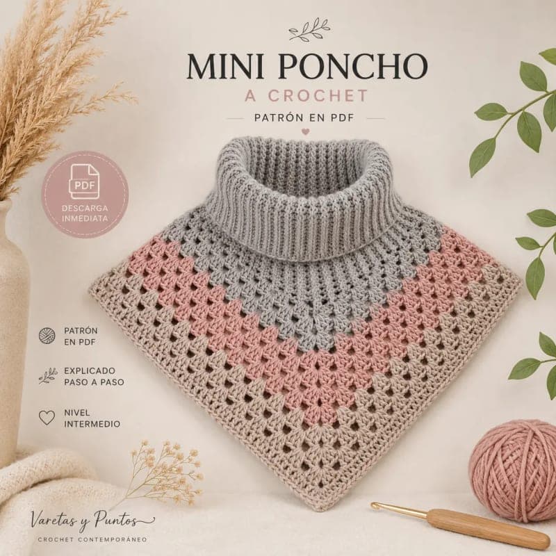 Patrón Mini Poncho a Crochet (PDF)
